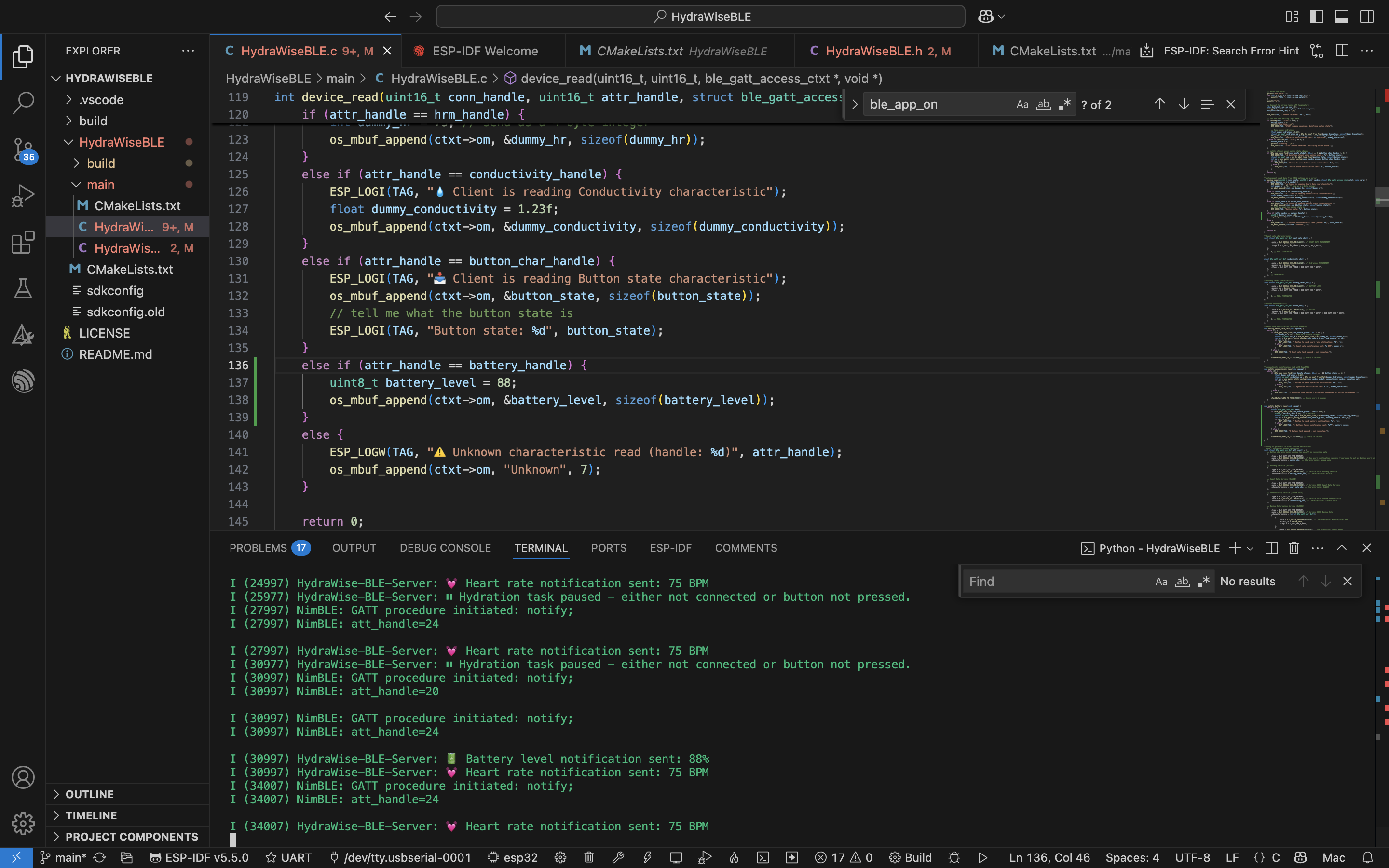 added battery readings